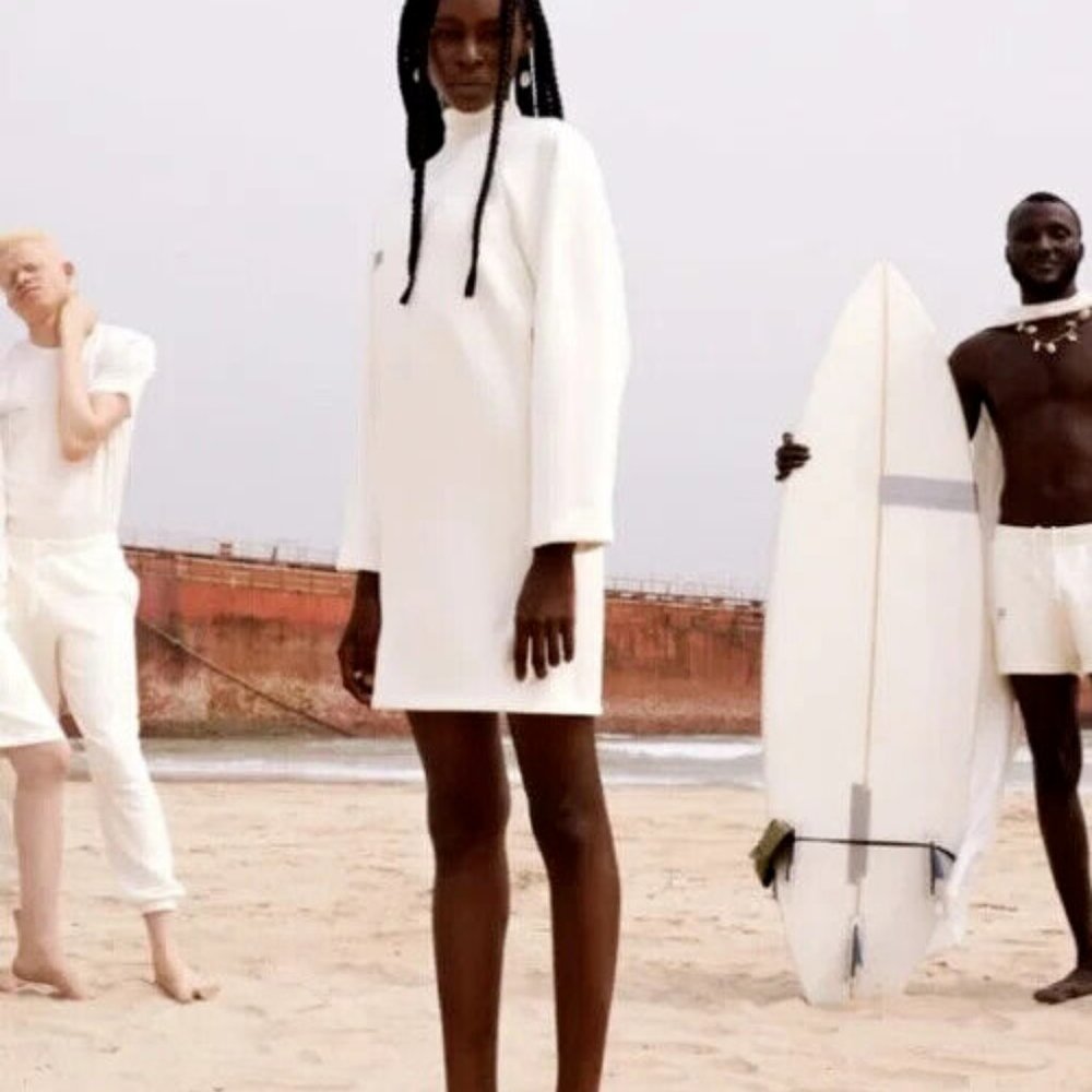 Pangaia X Air Ink Limited Capsule White Heavyweight Sweatshirt Dress sz XS NWD